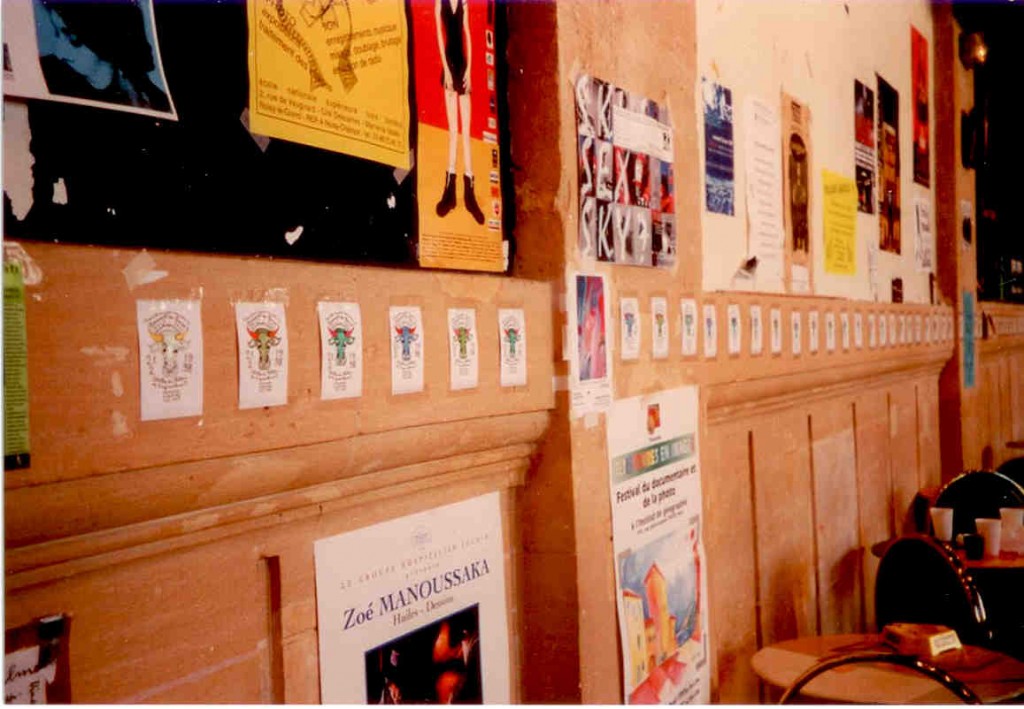 2 - 84 têtes de Boeufs aquarellées affichées dans la caféteria des Beaux-Arts le 2 mai 1997