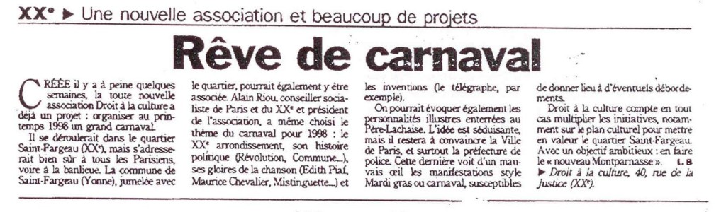 5 - Article d'Isabelle Bollène paru en mai 1997 dans le Parisien
