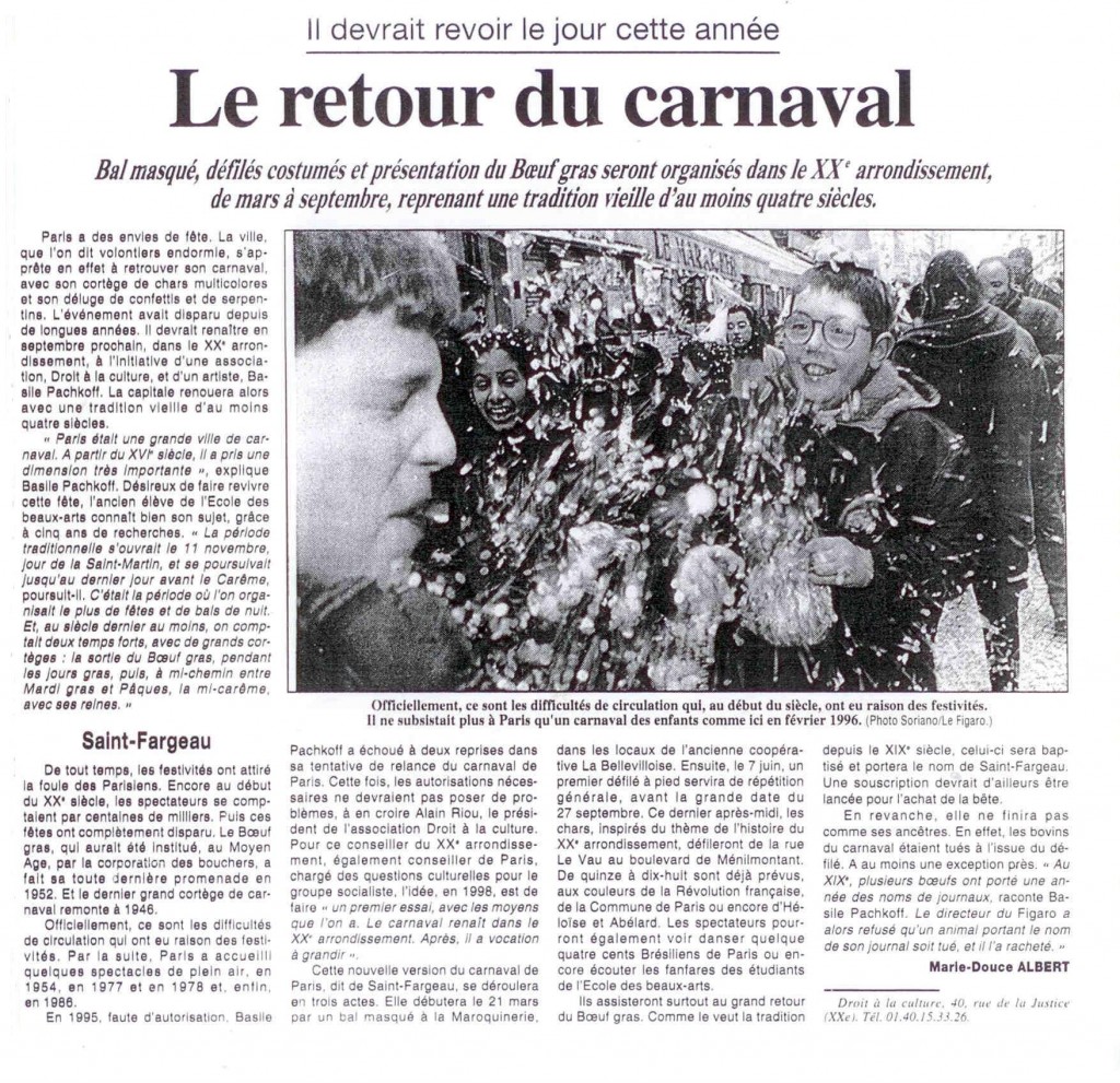 7 - Premier article du Figaro le 26 janvier 1998