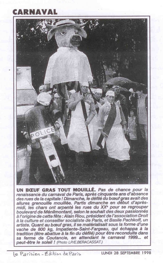 8 - Article du Parisien le lendemain du défilé de renaissance, le 28 septembre 1998