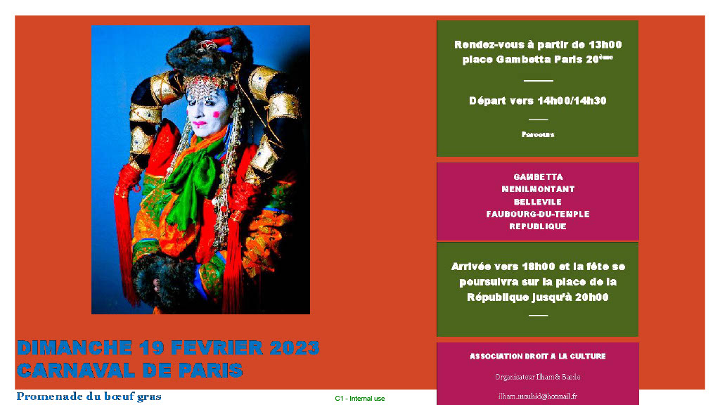 parcours du carnaval de paris 19 fevrier 2023